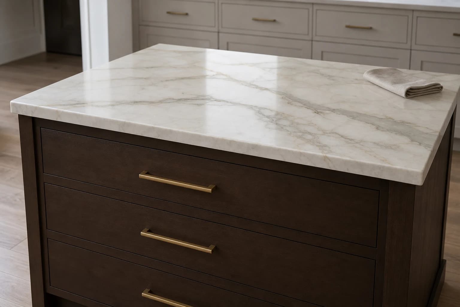 Calacatta Gold Marble. AI design visualization.