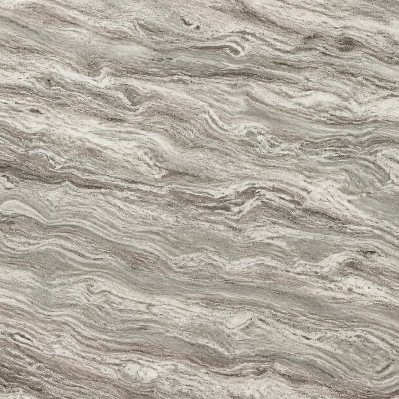 AI material visualization of Fantasy Brown Marble with flowing layered cream, taupe, and gray movement.. AI design visualization.