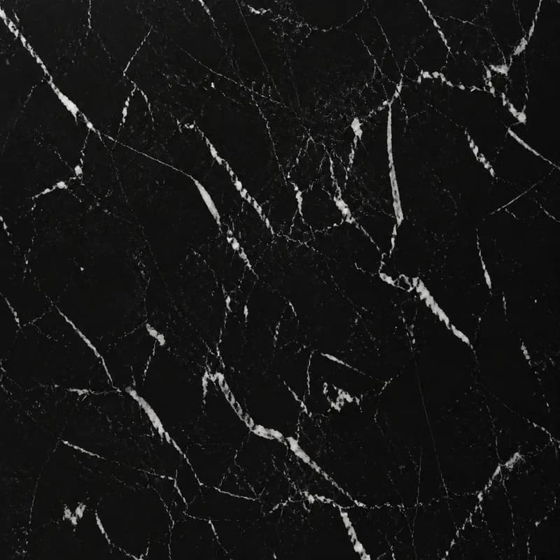 AI material visualization of Nero Marquina Marble with a deep black field and sparse crisp white organic veins.. AI design visualization.