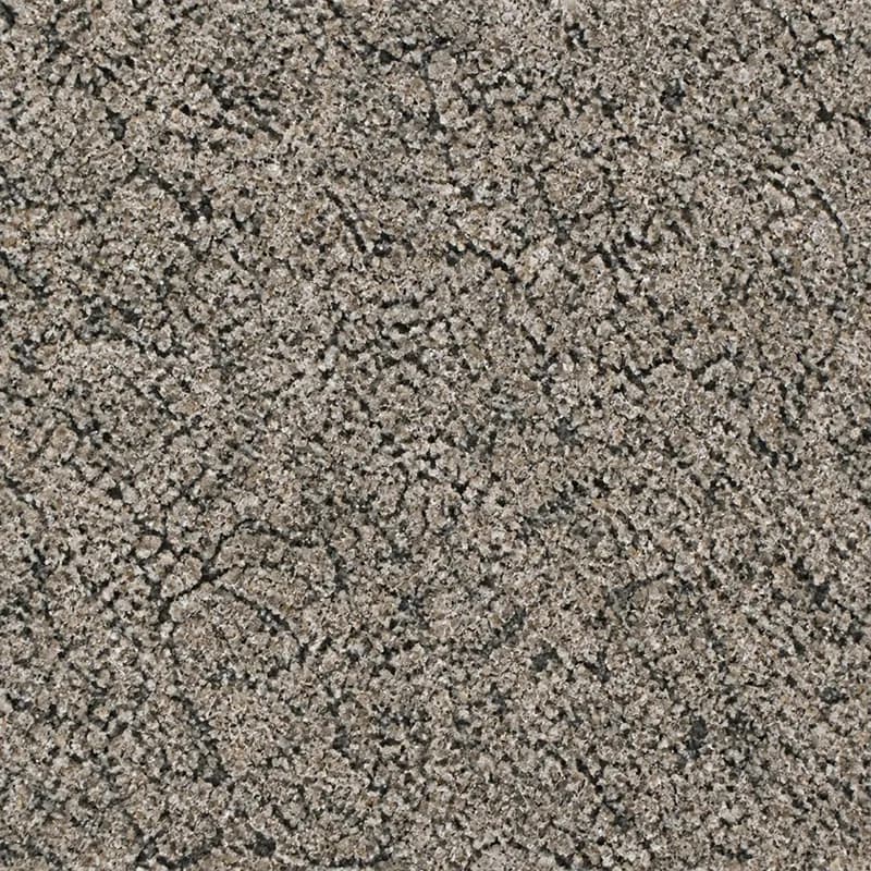 AI material visualization of New Caledonia Granite with irregular charcoal, taupe, brown, and gray mineral clusters.. AI design visualization.