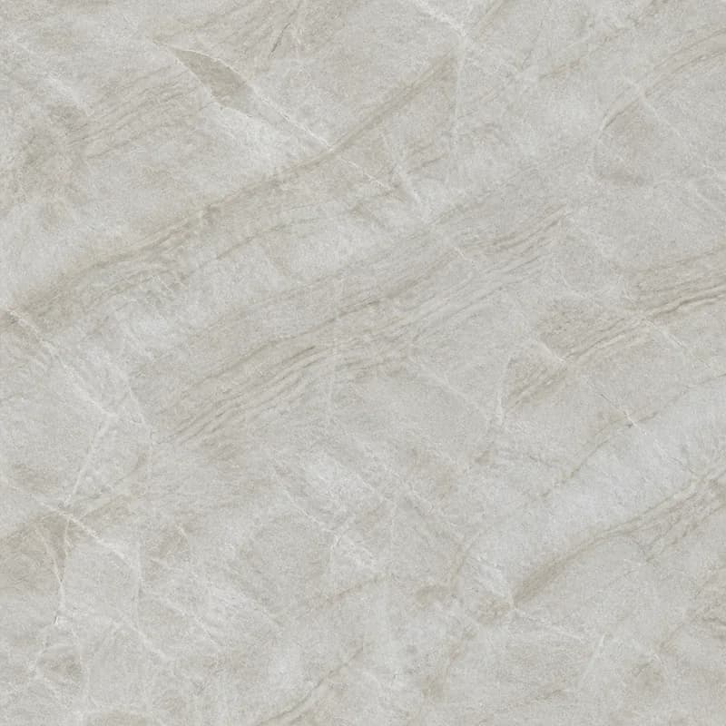 AI material visualization of Perla Venata Quartzite with a creamy beige field and restrained linear taupe and gray veins.. AI design visualization.