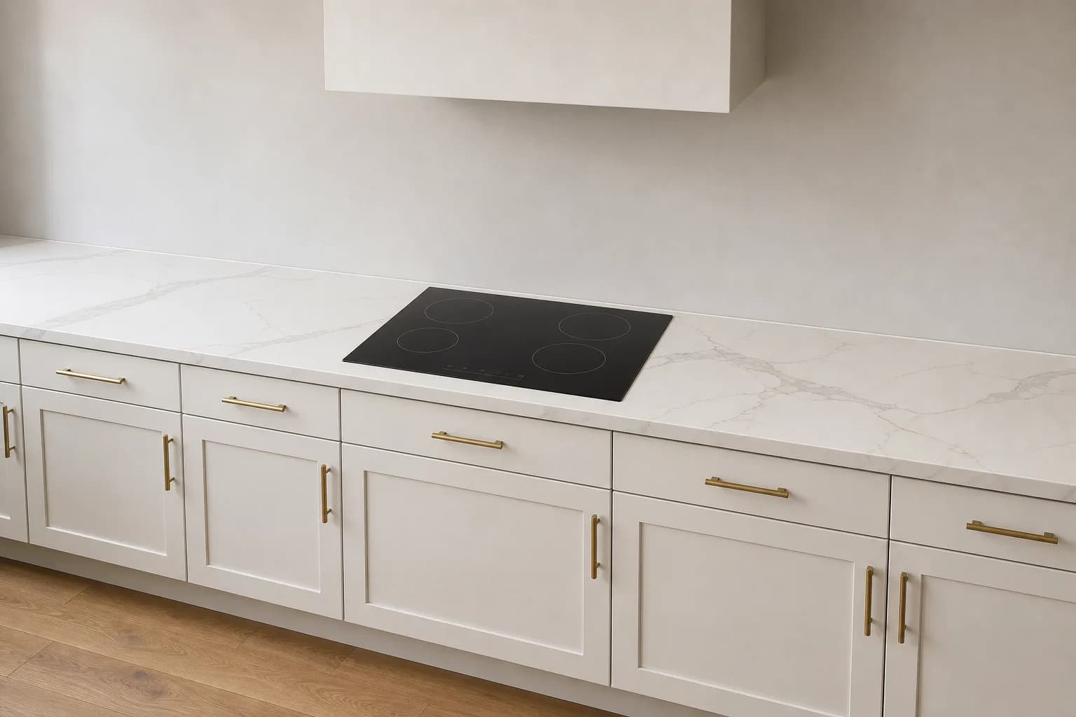 Calacatta Quartz. AI design visualization.