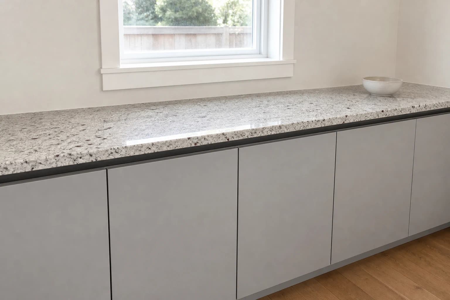 White Ice Granite. AI design visualization.